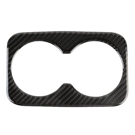 Carbon Fiber Decorative Sticker for Jeep Grand Cherokee Water Cup - black carbon fiber cup trim overlay, easy peel-and-stick interior accent