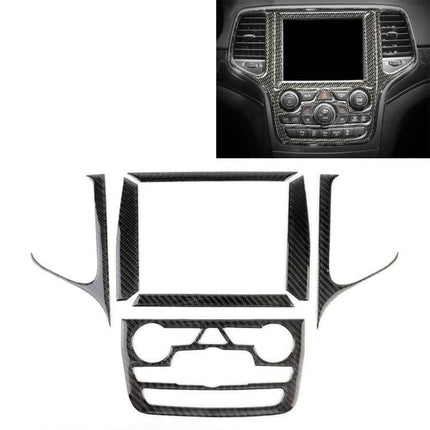 Carbon Fiber Decorative Sticker for Vehicle Central Control applied to car central console for a sleek protected interior trim
