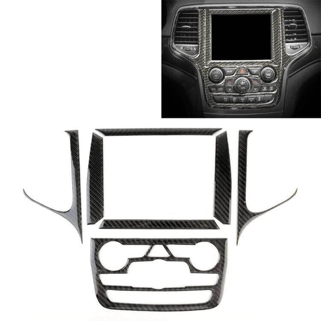 Carbon Fiber Decorative Sticker for Vehicle Central Control applied to car central console for a sleek protected interior trim