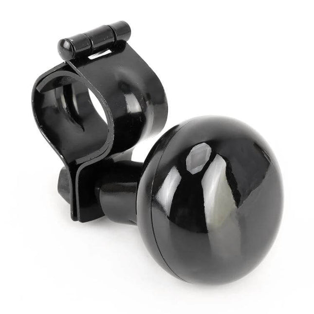 Universal Car Steering Wheel Spinner Knob in Black for Easy Driving Assistance - glossy black metal spinner knob with clamp for one-handed steering control