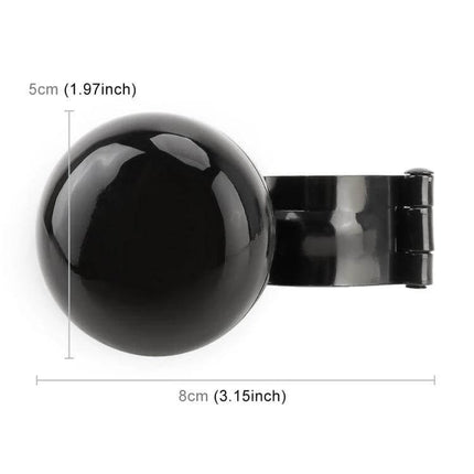 Universal Car Steering Wheel Spinner Knob in Black for Easy Driving Assistance, black metal 5cm ball with clamp, reduces steering effort