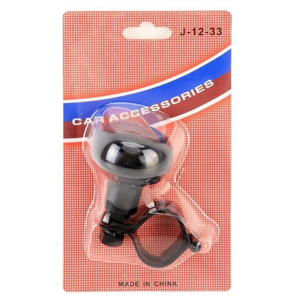 Universal Car Steering Wheel Spinner Knob in Black for Easy Driving Assistance - black metal spinner knob packaged for easy steering and parking