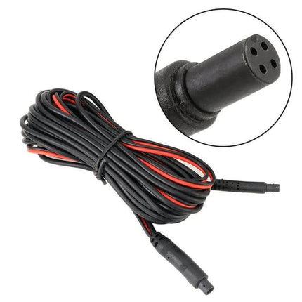 5.5m Car Reversing Camera Extension Cord for Rear View Setup - 5.5m 4-pin plug-and-play extension cable with waterproof connector for bumper-to-cabin routing