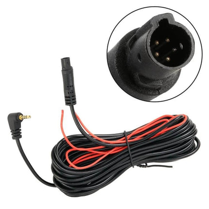 Car Reversing Camera Extension Cord 5.5m For Rearview System - 5-pin waterproof cable with 3.5mm right-angle plug, durable wear-resistant 5.5m extension