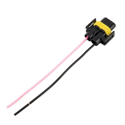 H11 Bulb Holder Base Socket With Wire For LED Headlights adapter with pink and black wires for secure H11 LED installation