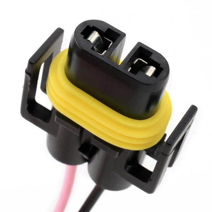 H11 Bulb Holder Base Socket With Wire For LED Headlights adapter with yellow seal and wiring for secure H11 LED headlight installation