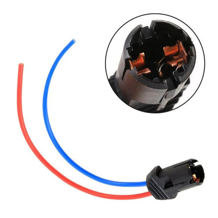 T10 Halogen Lamp Bulb Holder Base With Wire For Vehicle Lights - plastic T10 socket with red and blue wires for automotive bulb installation