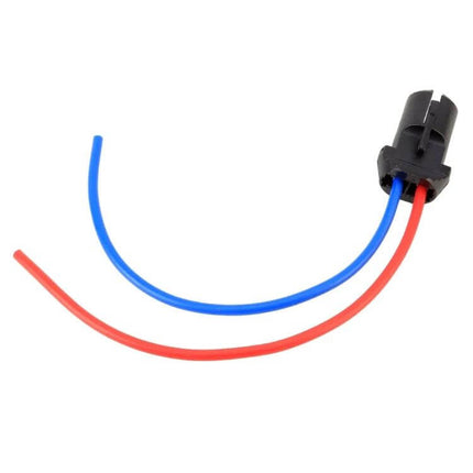 T10 Halogen Lamp Bulb Holder Base With Wire For Vehicle Lights - black plastic base with red and blue wires