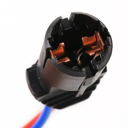 T10 Halogen Lamp Bulb Holder Base With Wire For Vehicle Lights plastic adapter with copper contacts and blue red wires