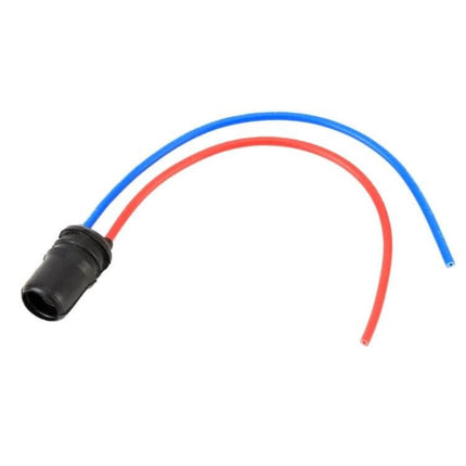 Universal LED Bulb Holder Base With Wire For Car Lights – plastic adapter with red and blue wires, 14x1cm, secures LED bulb in headlamp housing
