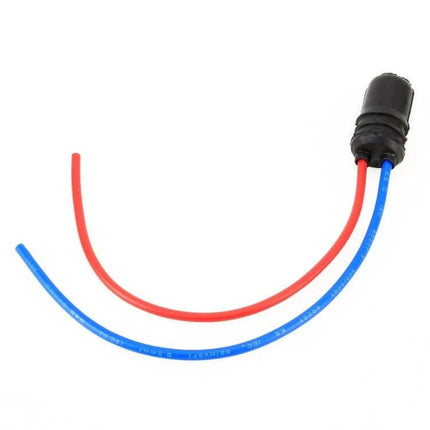 Universal LED Bulb Holder Base With Wire For Car Lights – black plastic adapter with red and blue wires, 14 x 1 cm, secure LED socket