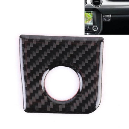Decorative Sticker for Ford Mustang Copilot Storage Box Button carbon fiber look overlay for dashboard button 5.3x5.7cm