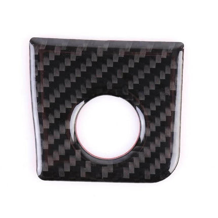 Decorative Sticker for Ford Mustang Copilot Storage Box Button - carbon fiber style trim decal, 5.3x5.7 cm fit