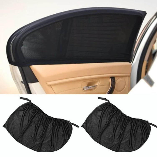 Two-Piece Car Side Window Sun Shade for Blocking Sun, 92x54cm - black mesh two-piece side window sunshade for car interior heat and glare reduction