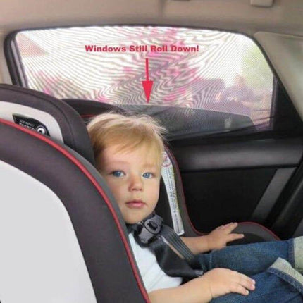 Two-Piece Car Side Window Sun Shade for Blocking Sun, 92x54cm installed on side window shading child in car seat