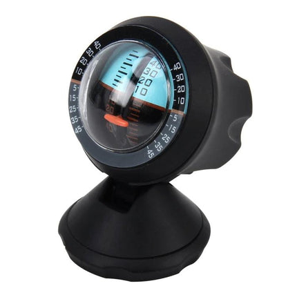 Car Inclinometer for Safer Driving on Sloped Roads - compact dashboard inclinometer with suction mount and clear tilt gauge