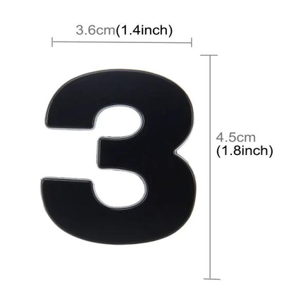 Self-Adhesive 3D Metal Number Emblem for Car Decoration