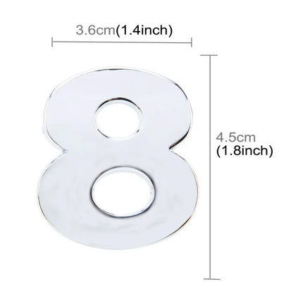 Self-Adhesive 3D Metal Number Emblem for Car Decoration