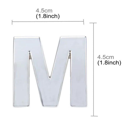 3D Car Badge Emblem Letter M X Metal Self-Adhesive