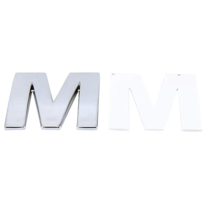 3D Car Badge Emblem Letter M X Metal Self-Adhesive
