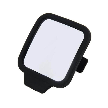 Adjustable Wide Angle Blind Spot Rear View Mirror for Vehicles attached to vehicle mirror, black frame compact design for wider field of view