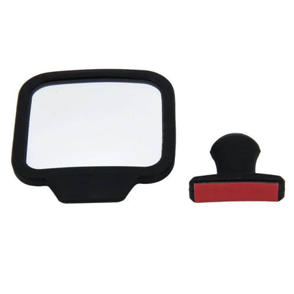 Adjustable Wide Angle Blind Spot Rear View Mirror for Vehicles attached mirror showing expanded field of view with adhesive mount