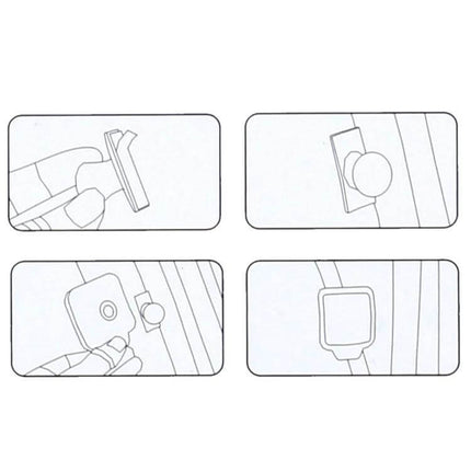 Adjustable Wide Angle Blind Spot Rear View Mirror for Vehicles showing attachment and angle adjustment illustrations