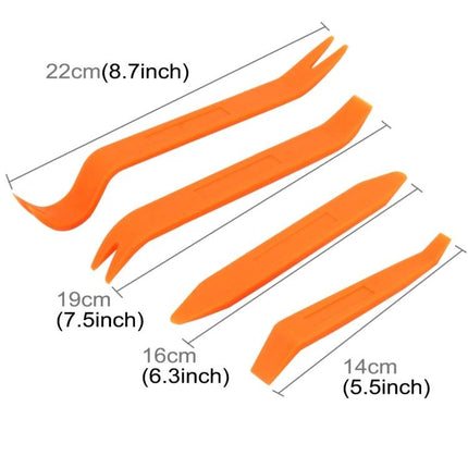 Essential Tool Kit for Home Car Audio System Repairs orange plastic trim removal pry tools set for dashboard and panel work