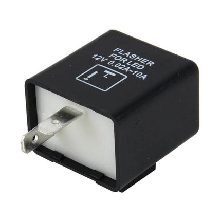 LED Turn Signal Flasher Relay for Motorcycles with 2-Pin Design black 12V 2-pin replacement to fix LED hyper-flashing