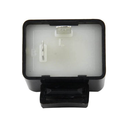 LED Turn Signal Flasher Relay for Motorcycles with 2-Pin Design - compact black 2-pin motorcycle LED flasher relay to fix hyper-flashing