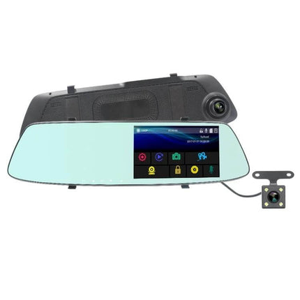 Rear View Mirror Dash Cam with Touch Screen for Safe Driving - dual camera mirror monitor with touchscreen display for parking and incident recording