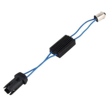 Canbus Error Canceller For Car Headlights And Indicator Lights compact module with blue wires and heat sink for LED upgrades