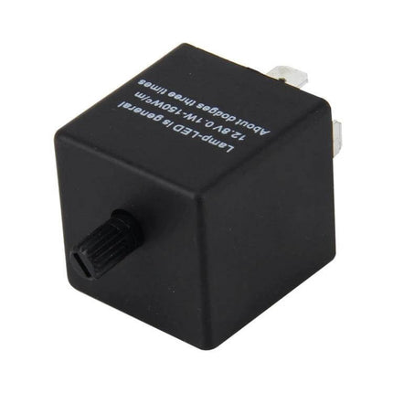 LED Turn Signal Flasher Relay For European Cars Keeps Signals Flashing Normally - black 3‑pin water-resistant relay unit