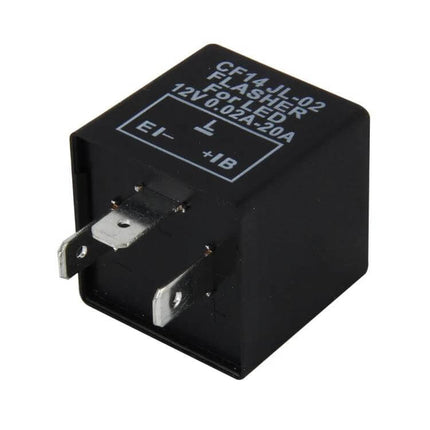 LED 3-Pin Turn Signal Flasher Relay for European Cars black 3-pin plug-and-play replacement unit