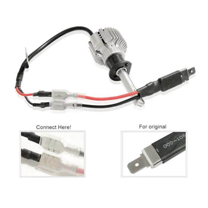 Universal H1 Headlight Harness Adapters 2 Pack Plug And Play heat-resistant nylon plug-and-play H1 HID wiring adapter with copper wires