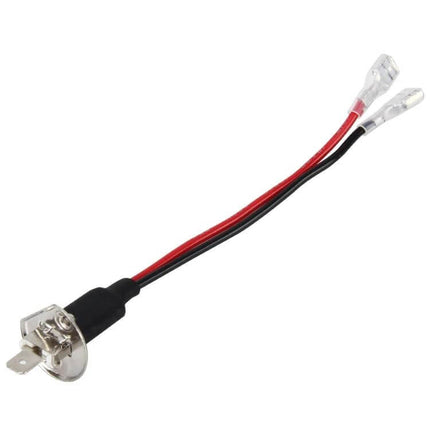 2-Pack H1 Headlight Bulb Harness For Easy Plug And Play Installation – single H1 wiring adapter with heat-resistant nylon, red and black wires