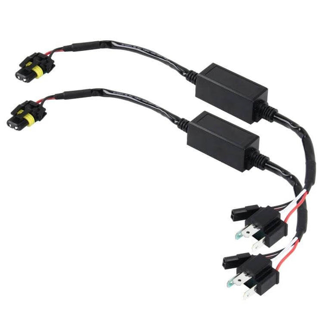 Universal H4 Xenon Headlights Relay Harness, DC 12V, 2 Pack - plug-and-play copper conductor relay kit for HID upgrades