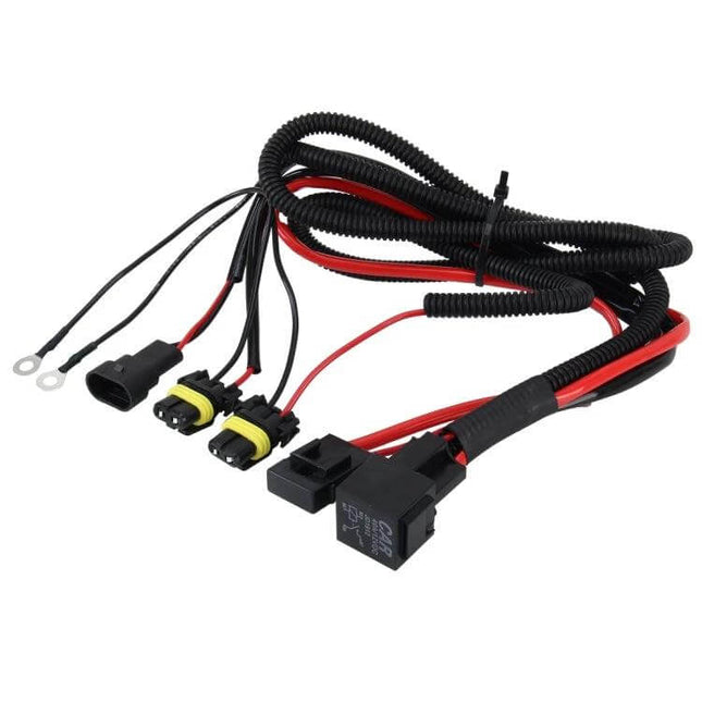 HID Xenon Headlight Controller Relay Harness For H11 Bulbs - two-channel 12V weather-resistant wiring with water-resistant switch