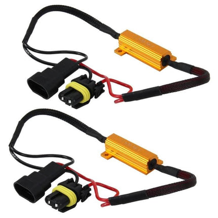 9006 CANBUS LED Decoder For Fog Lights 2 Pack Easy Install - gold resistor decoders with 9006 plug harnesses for anti-flicker and no-warning lights