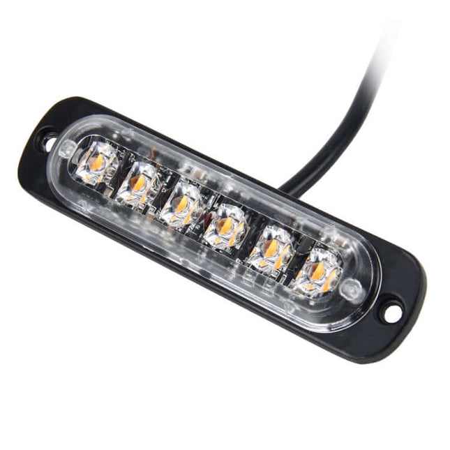 Car Emergency Strobe Light Waterproof For Roadside Safety - 6-LED compact waterproof strobe with optical lenses and auto-on head for roadside signaling