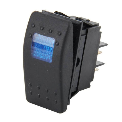 Car and Boat Toggle Light Switch Waterproof for Cars and Boats - waterproof 12–24V 4-pin rocker switch with blue LED indicator for boats and cars