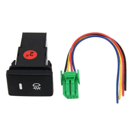 Fog Light Switch 5 Pin On Off Button For Car Front Panel ABS 5-pin fog lamp rocker switch with harness for Toyota SUVs and sedans