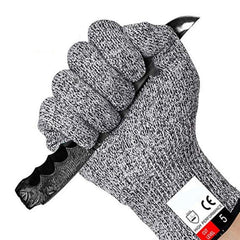 Ultra-Safe Cut-Resistant Gardening Gloves - Food-Grade HPPE, Level 5 Protection, Size M, 22cm Length