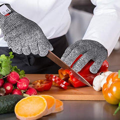 Ultra-Safe Cut-Resistant Gardening Gloves - Food-Grade HPPE, Level 5 Protection, Size M, 22cm Length