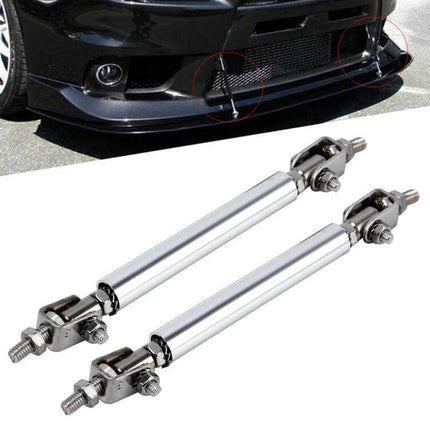 Car Lip Support Rods 2 Pack Telescopic Front And Rear Bars stabilizing front lip spoiler during installation and display