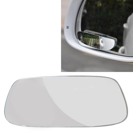 Wide Angle Adjustable Blind Spot Mirror for Cars, 11.5x5cm mounted on side mirror showing clear glass view and adjustable angle