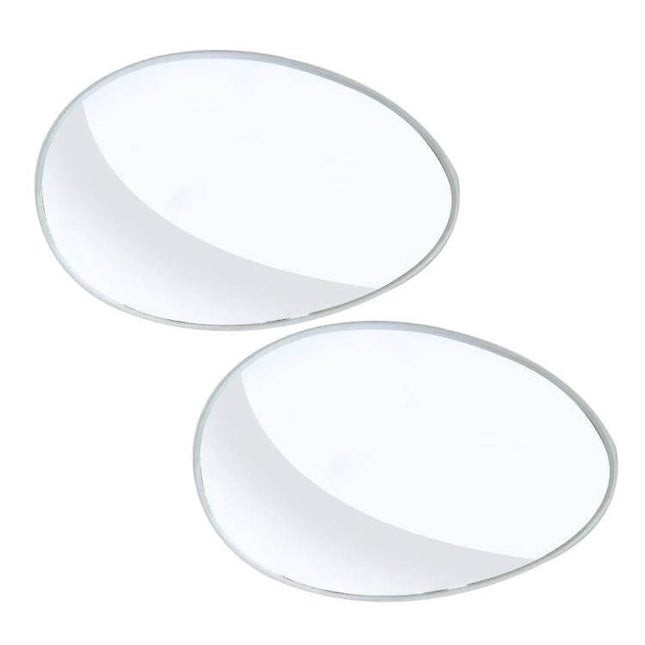Wide Angle Adjustable Oval Blind Spot Mirror for Vehicles - pair of clear oval glass mirrors for expanded rear visibility and safer lane changes