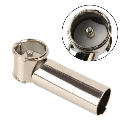 Car Radio Antenna Adapter with Male and Female Connectors - metal adapter showing male pin and female socket for quick car stereo installation