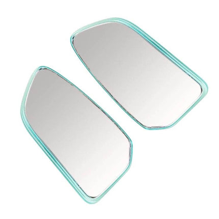 Car Blind Spot Rear View Mirror with Adjustable Angle - pair of aqua-trimmed PC and glass blind spot mirrors for improved lane-change and reversing visibility