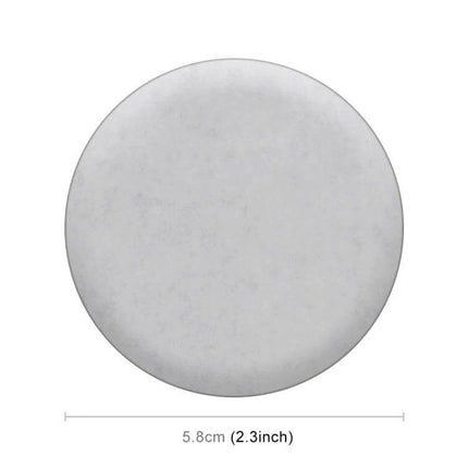 Decorative Silver Leaves Metal Stickers for Car Wheels, 4 Pieces - single 5.8cm round silver metal leaf sticker shown with size 2.3in